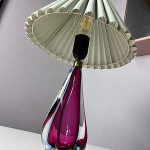 Tischlampe lila blau Muranoglas