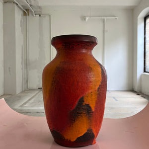 Vase 7312-30 Fat Lava orange rot von Carstens Keramik West Germany