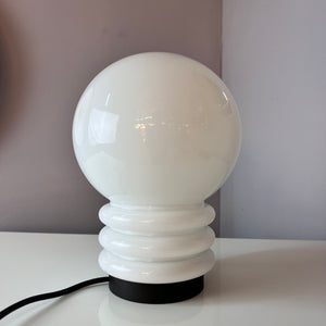 Tischlampe weiß Glas von Glashütte Limburg