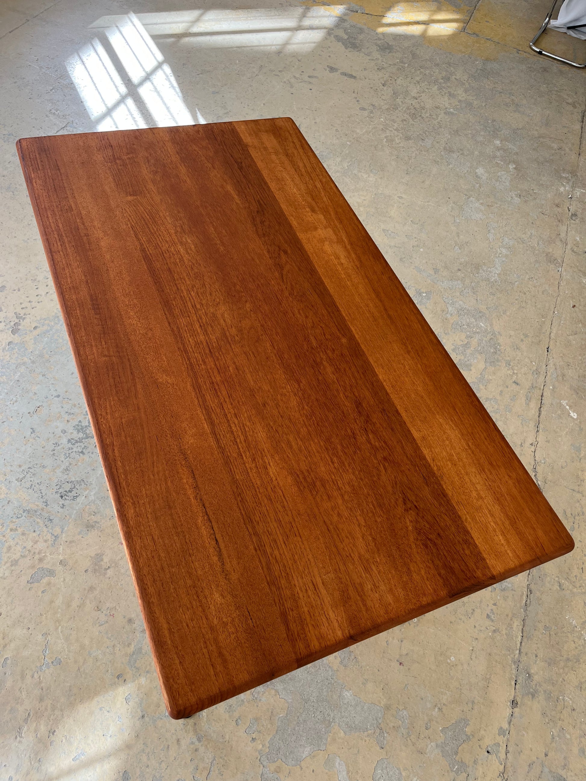 Esstisch / Schreibtisch Teak mit neuem Chromgestell von O. D. Møbler