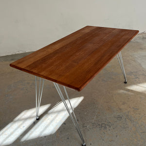 Esstisch / Schreibtisch Teak mit neuem Chromgestell von O. D. Møbler