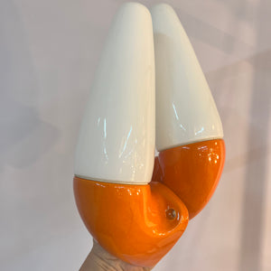 Set: 2x Wandlampe Modell 6035 orange von Sigvard Bernadotte für Ifö