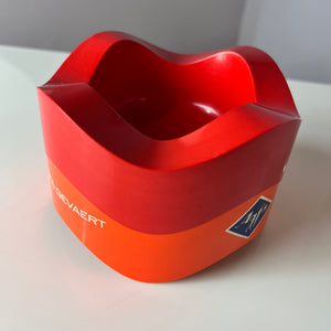 Set: 2 Aschenbecher orange rot von Walter Zeischegg für Helit