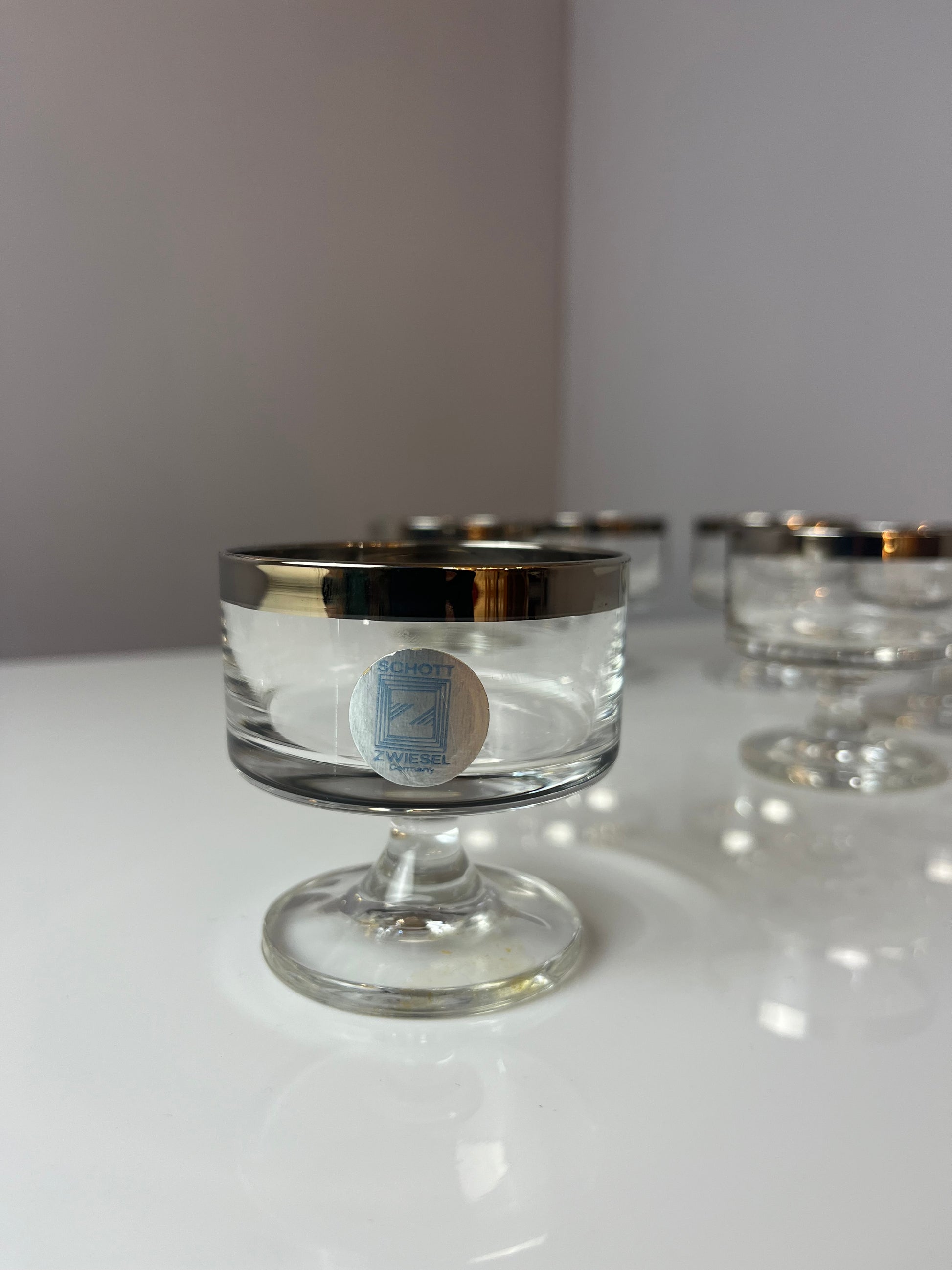 Set: 6x Likörglas mit Silberrand von Schott Zwiesel