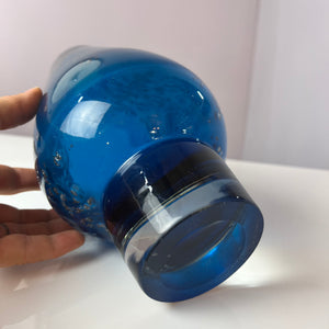 Vase blau Glas von von Heinrich Löffelhardt für Schott Zwiesel