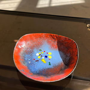 Mini Schale rot blau Emaille