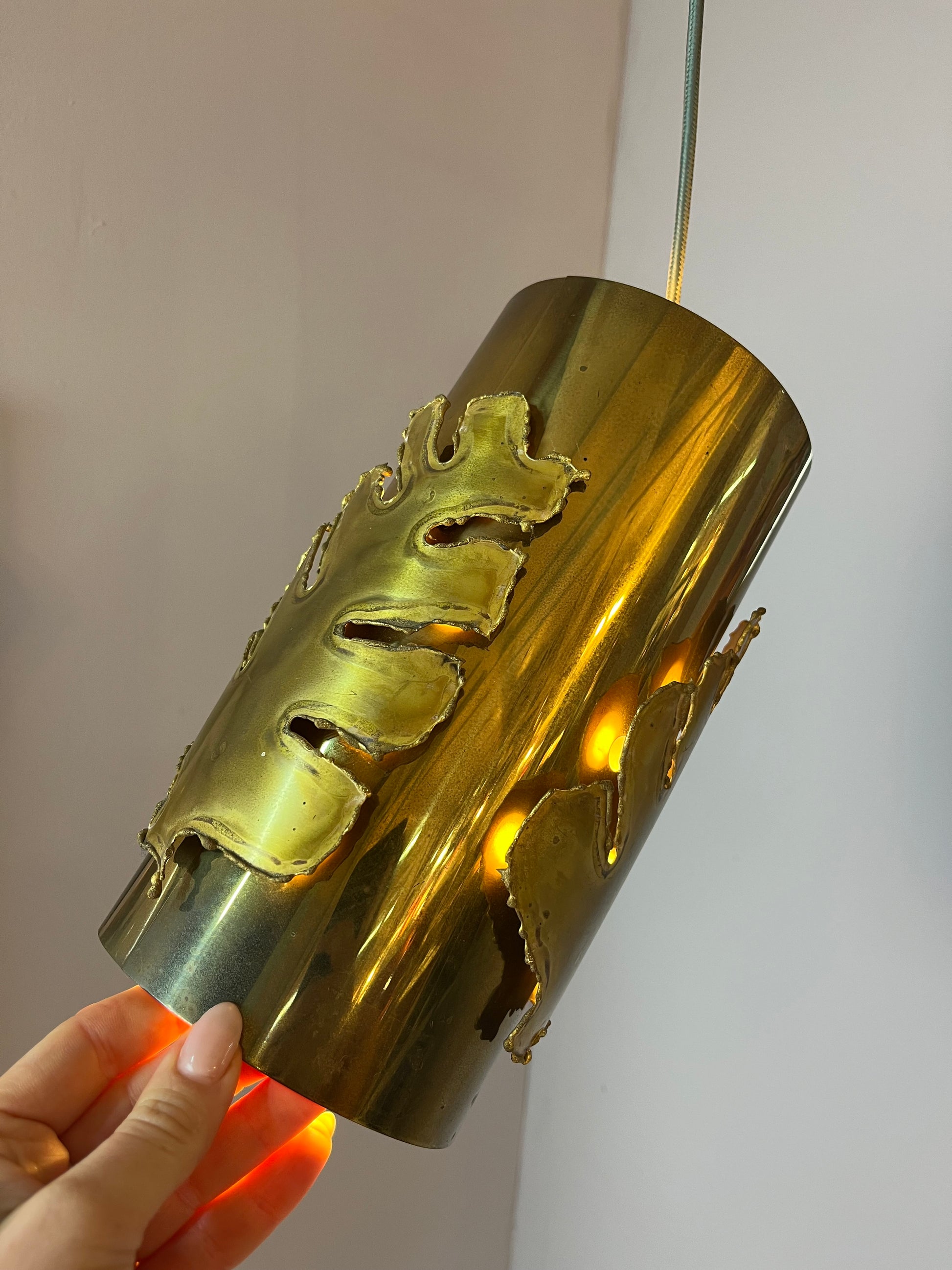 Hängelmape mit Messing Blättern von Svend Aage Holm Sørensen