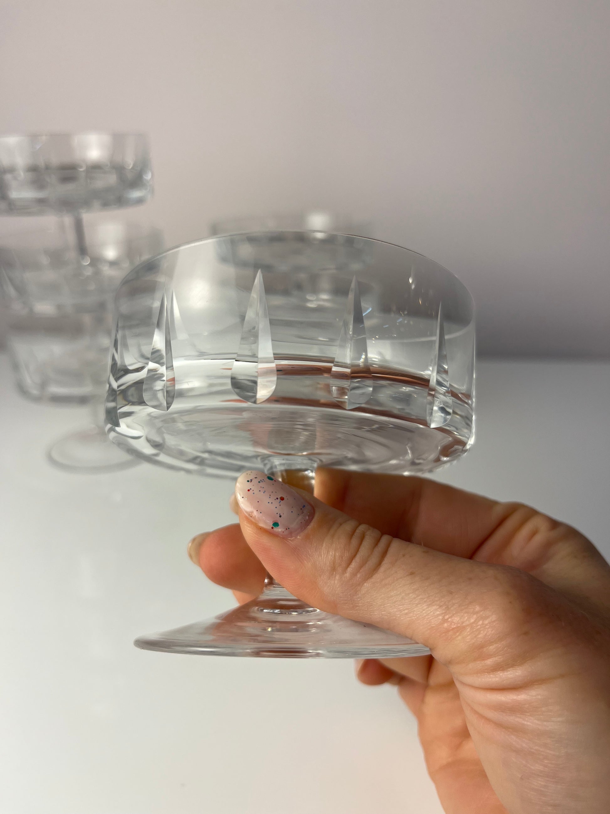 Set: 6x Champagnerschale Kristallglas