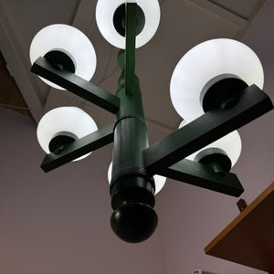 Kronleuchter grün Opalglas