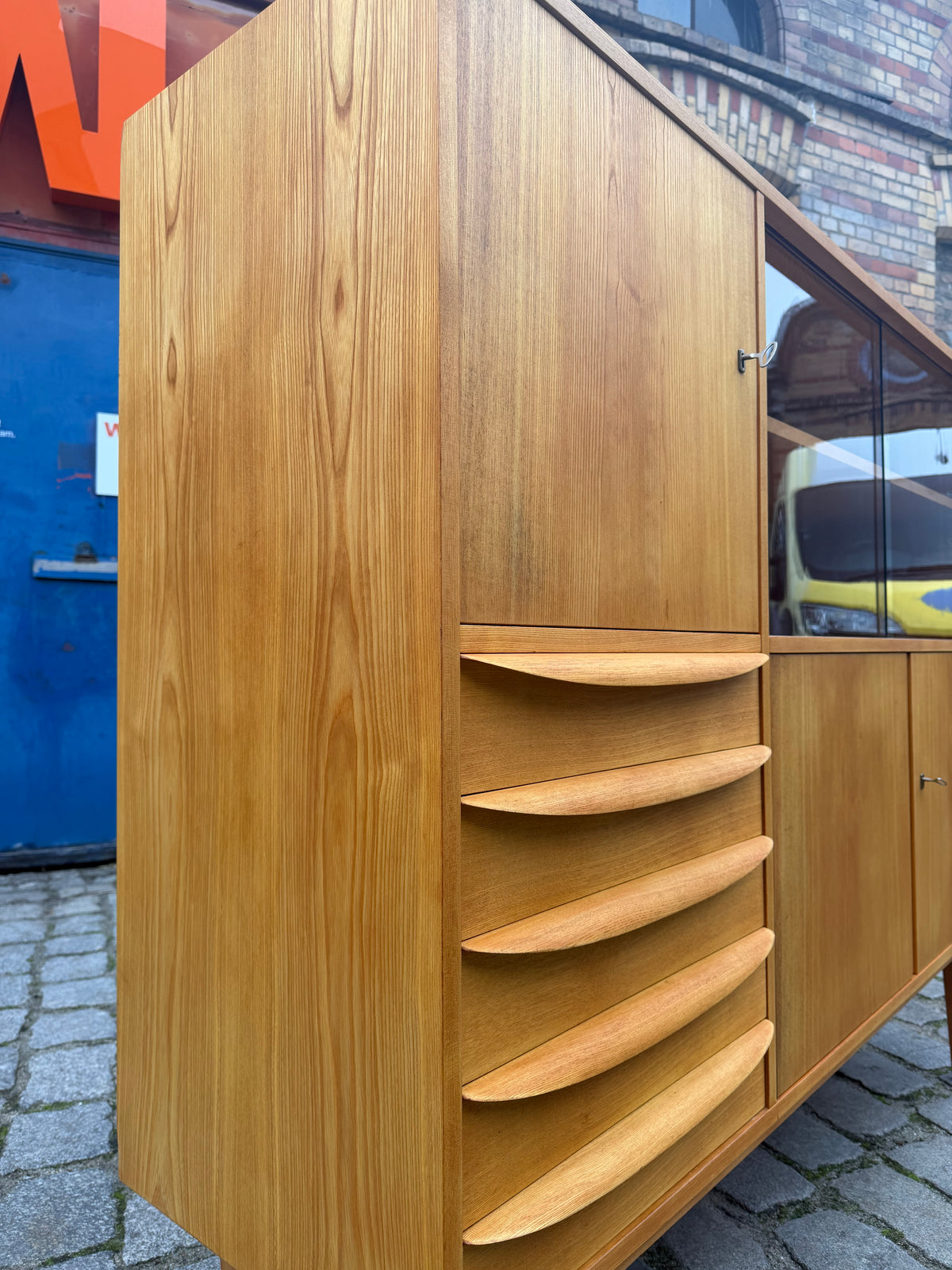 Highboard Typ 602/G Esche von Franz Ehrlich für Hellerau