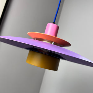Lamellenlampe neu lackiert lila ocker
