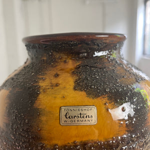 Vase 5071-38 Fat Lava orange braun von Carstens Keramik West Germany