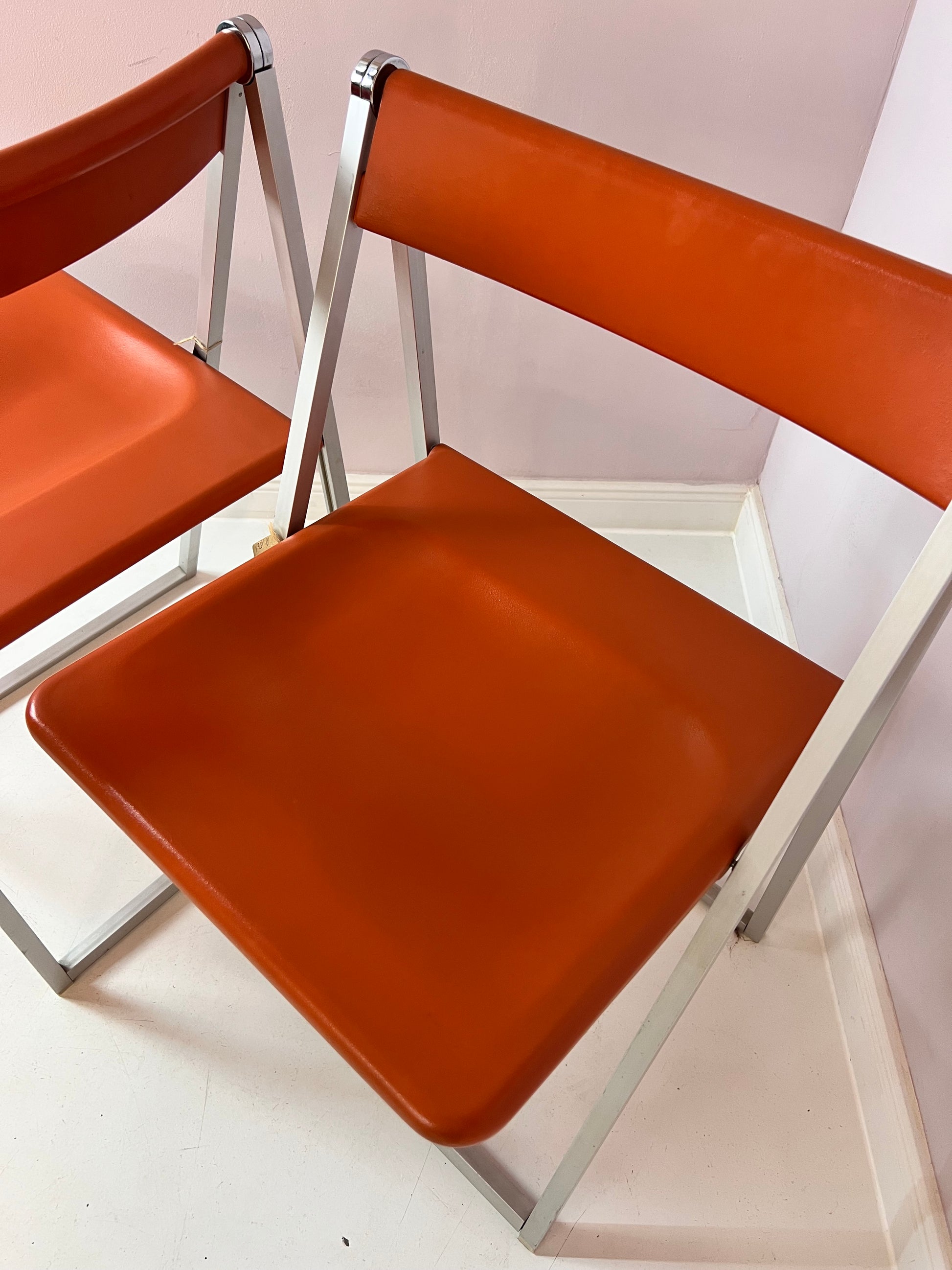 Klappstuhl orange silber von Interlübke