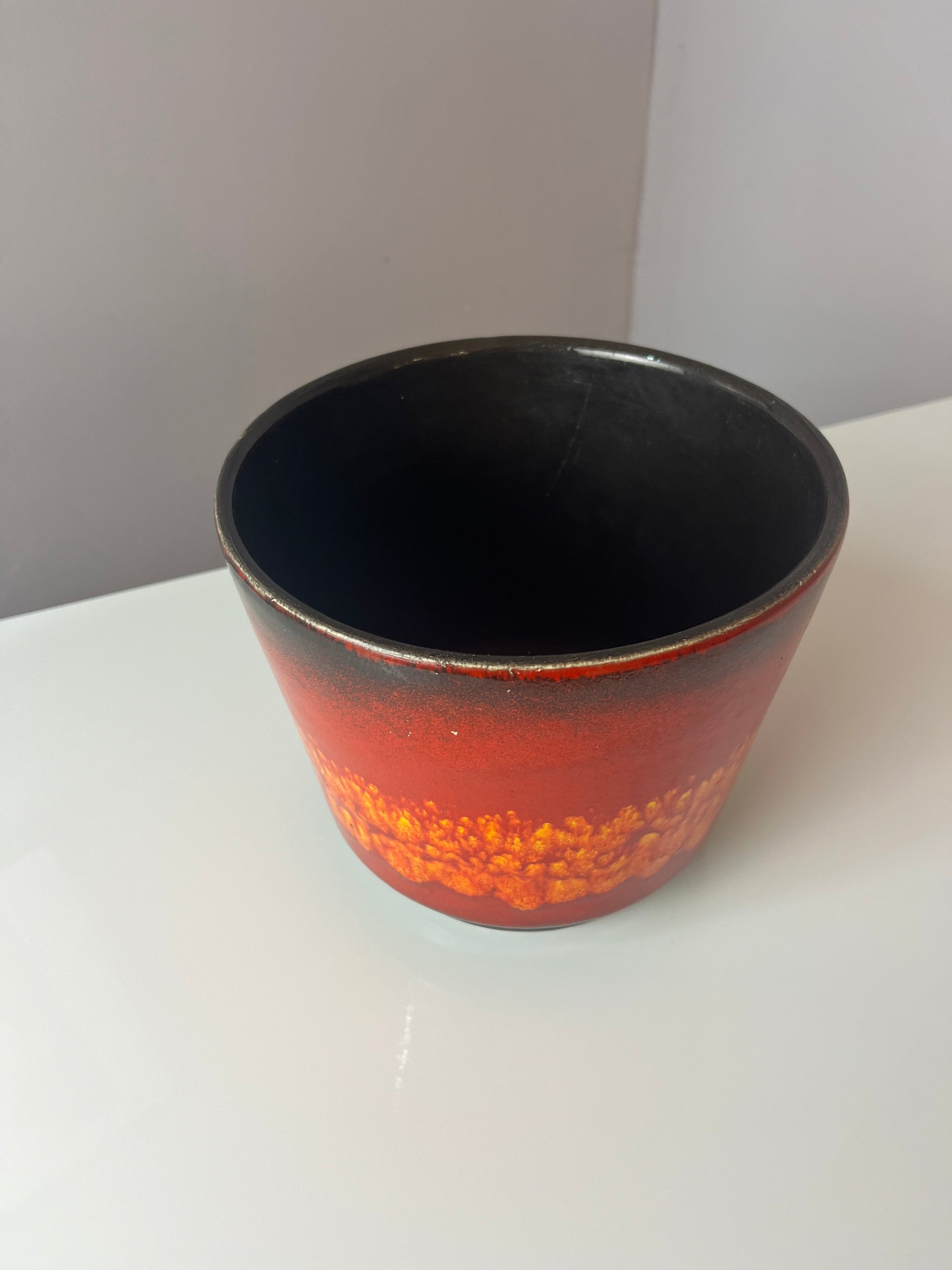 Blumentopf Fat Lava orange rot