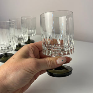 Set: 6x Weinglas mit grauem Sockel