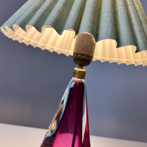 Tischlampe lila blau Muranoglas
