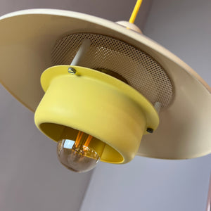 Lamellenlampe neu lackiert gelb creme