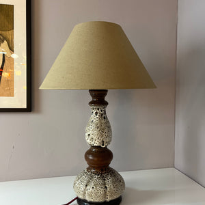 Tischlampe weiß braun Keramik von Hustadt Leuchten