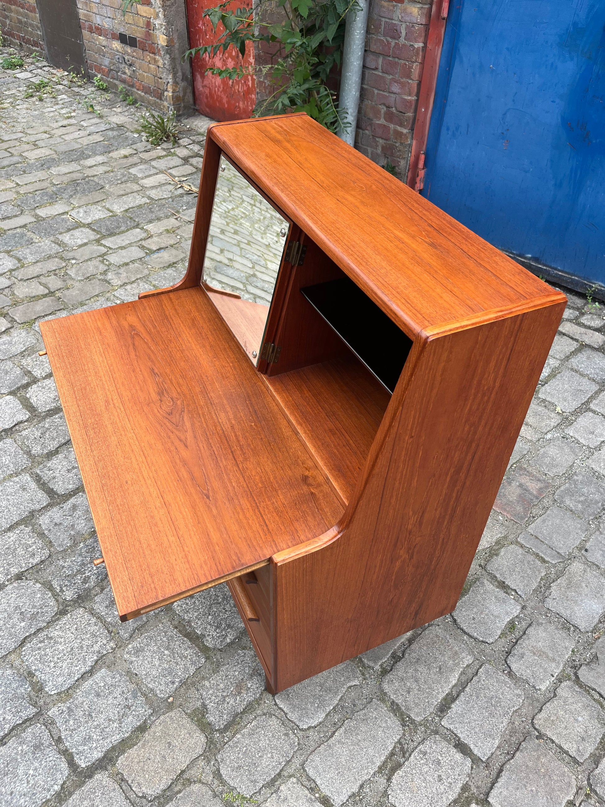 Sekretär Teak mit Spiegel aus Dänemark