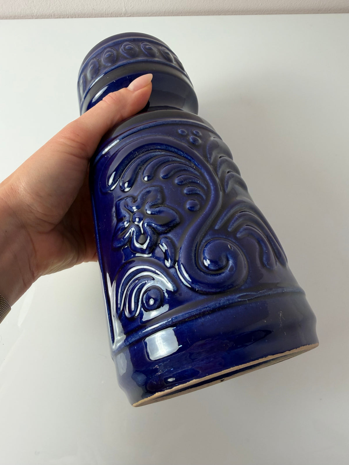 Vase 122-24 blau von VEB Gräfenroda