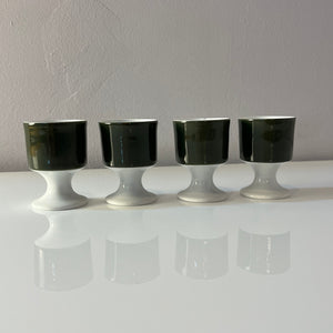 Set: 4x Eierbecher Modulation Secunda grün von Tapio Wirkkala für Rosenthal