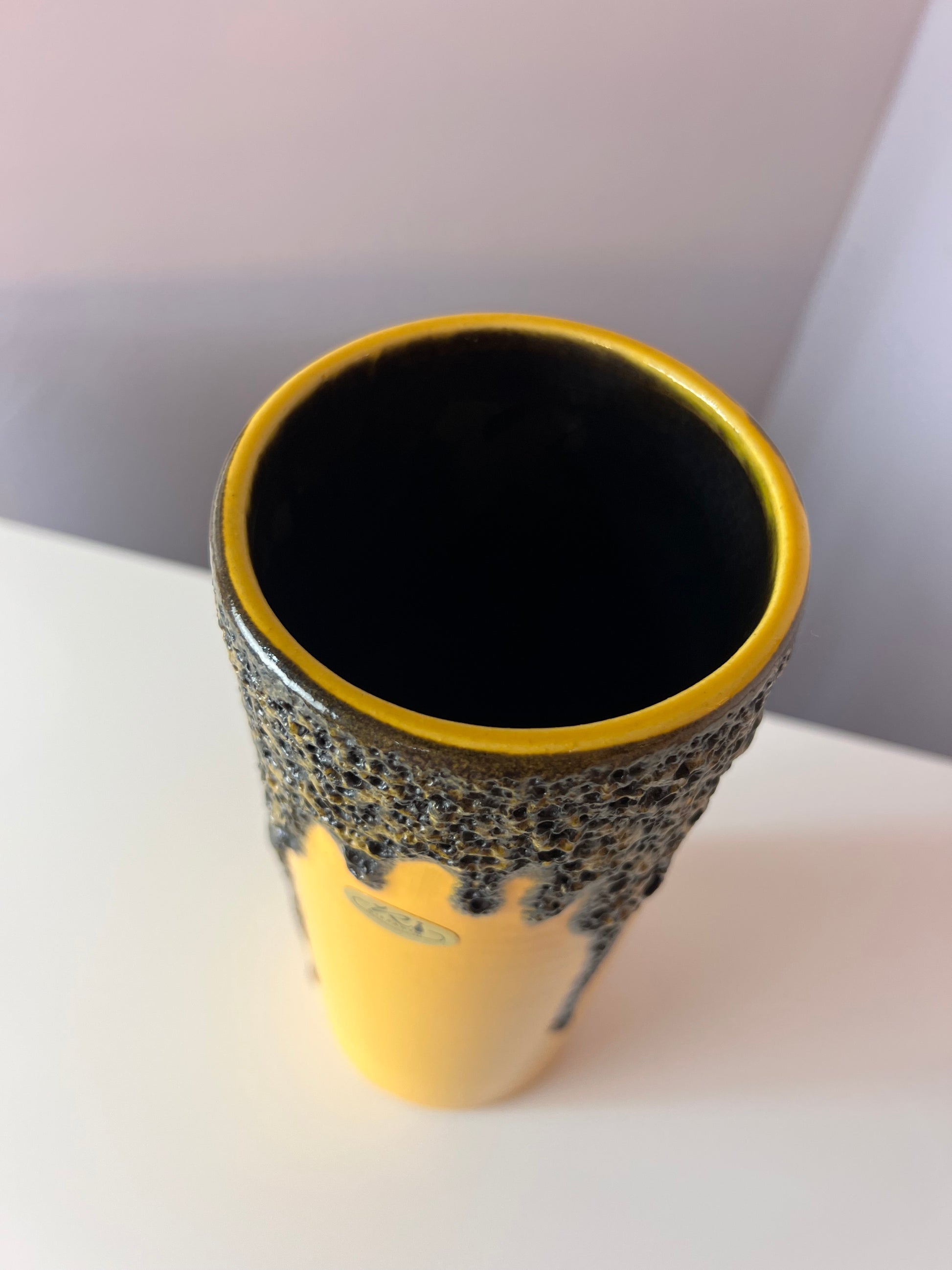 Vase Fat Lava  301-25 gelb von Riffarth Keramik