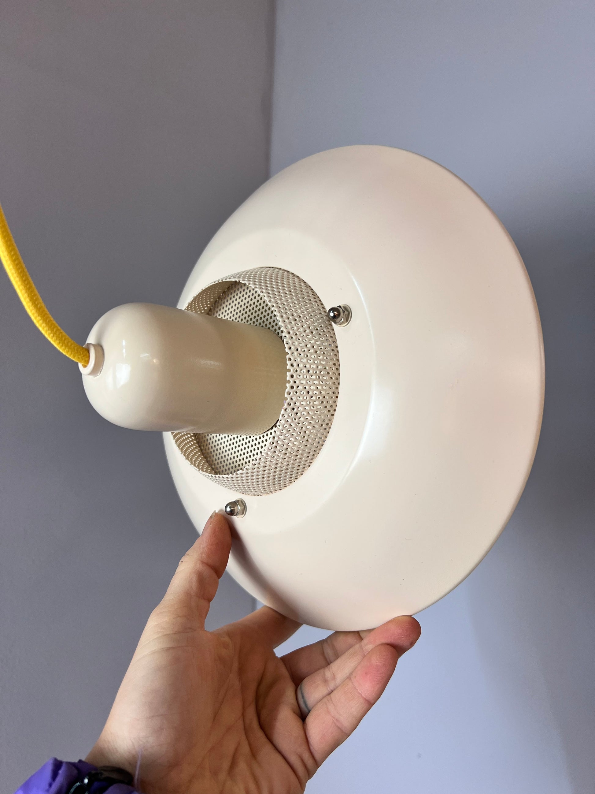 Lamellenlampe neu lackiert gelb creme