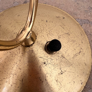 Stehlampe mit zwei Schwanenhalsarmen Messing