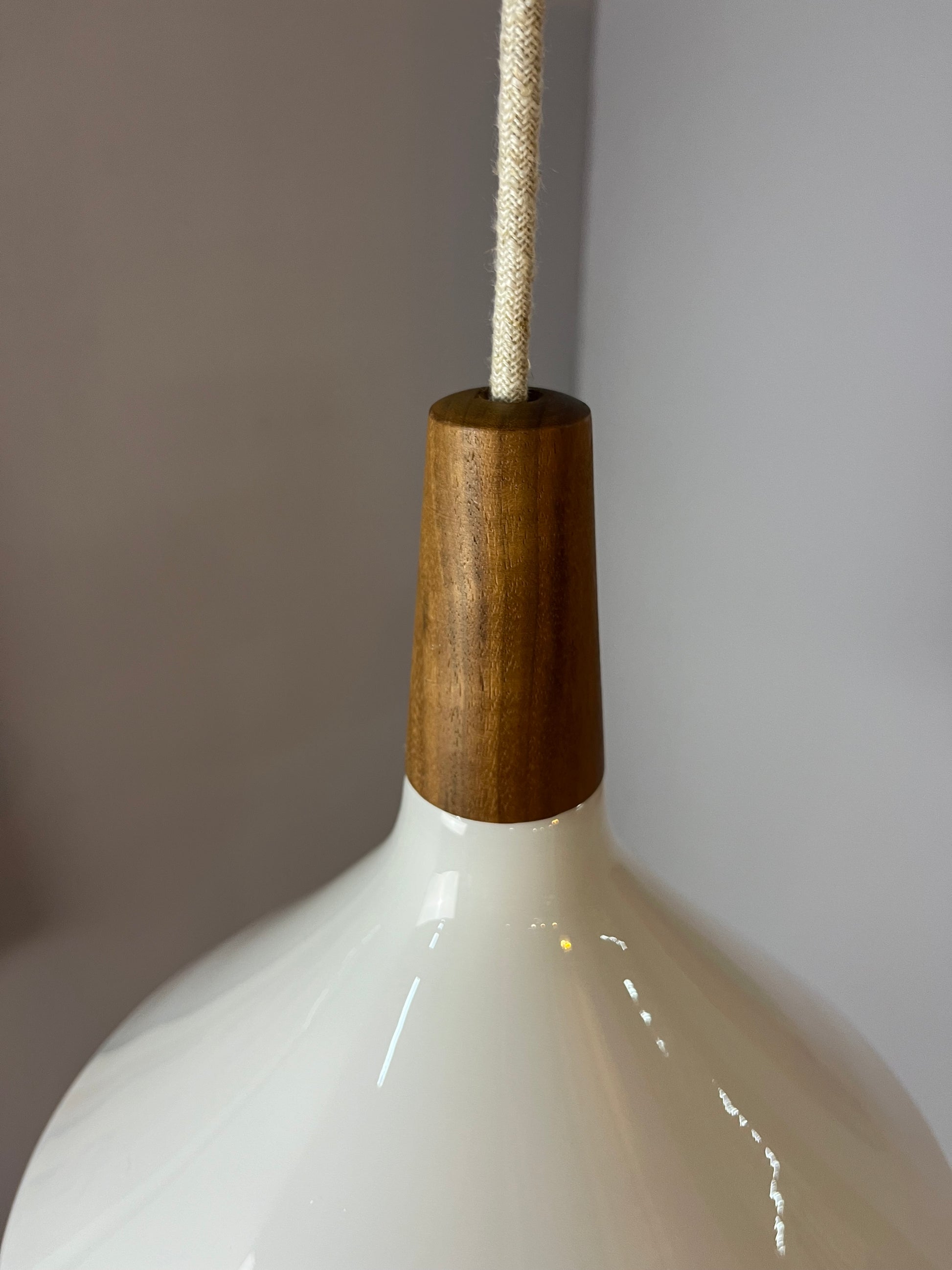 Hängelampe weiß Glas