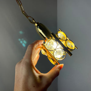 Kleine Hängelampe Gold mit Kristallen Dänemark