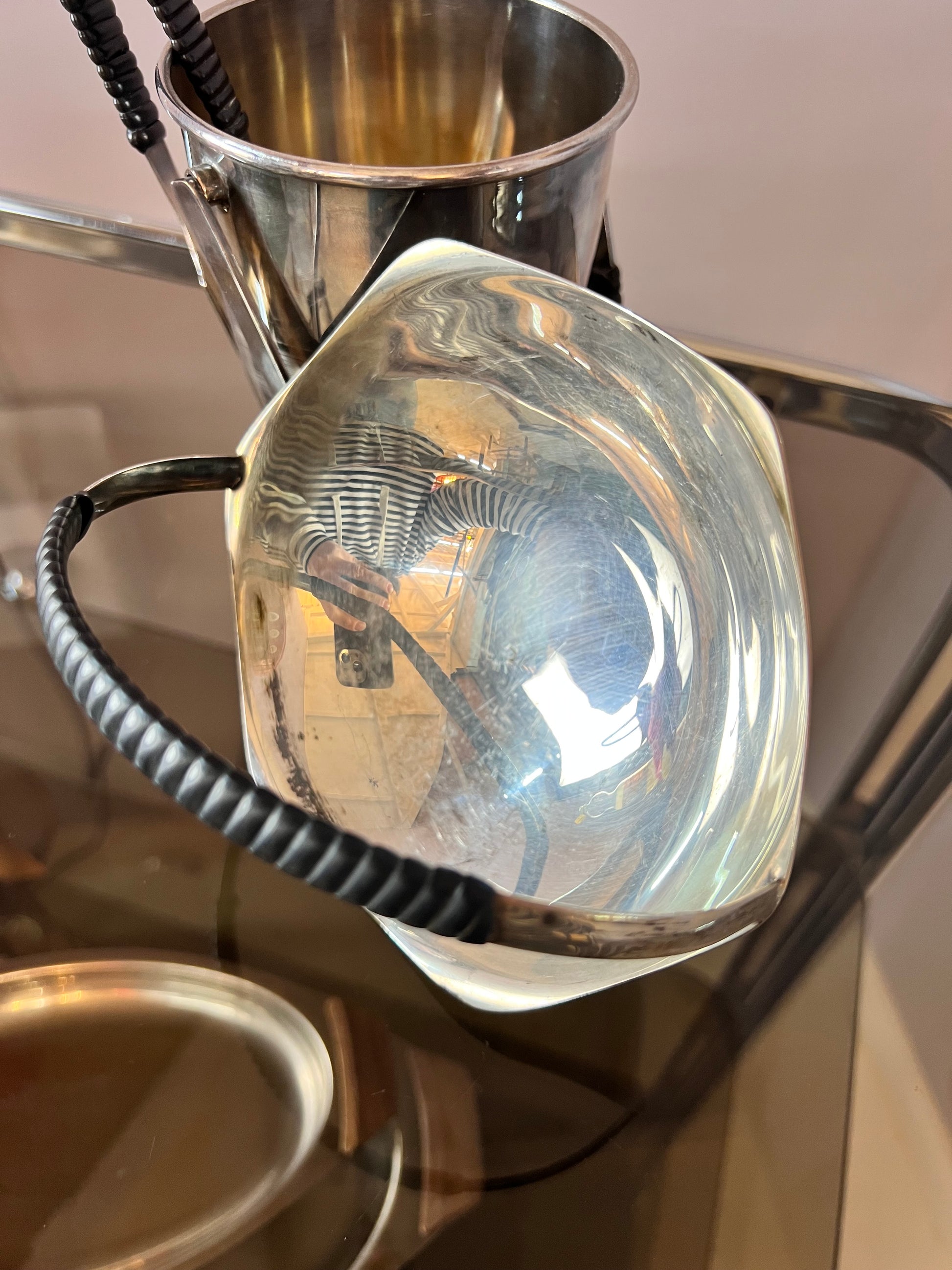Set: Schale, Eiseimer & Eiszange versilbert