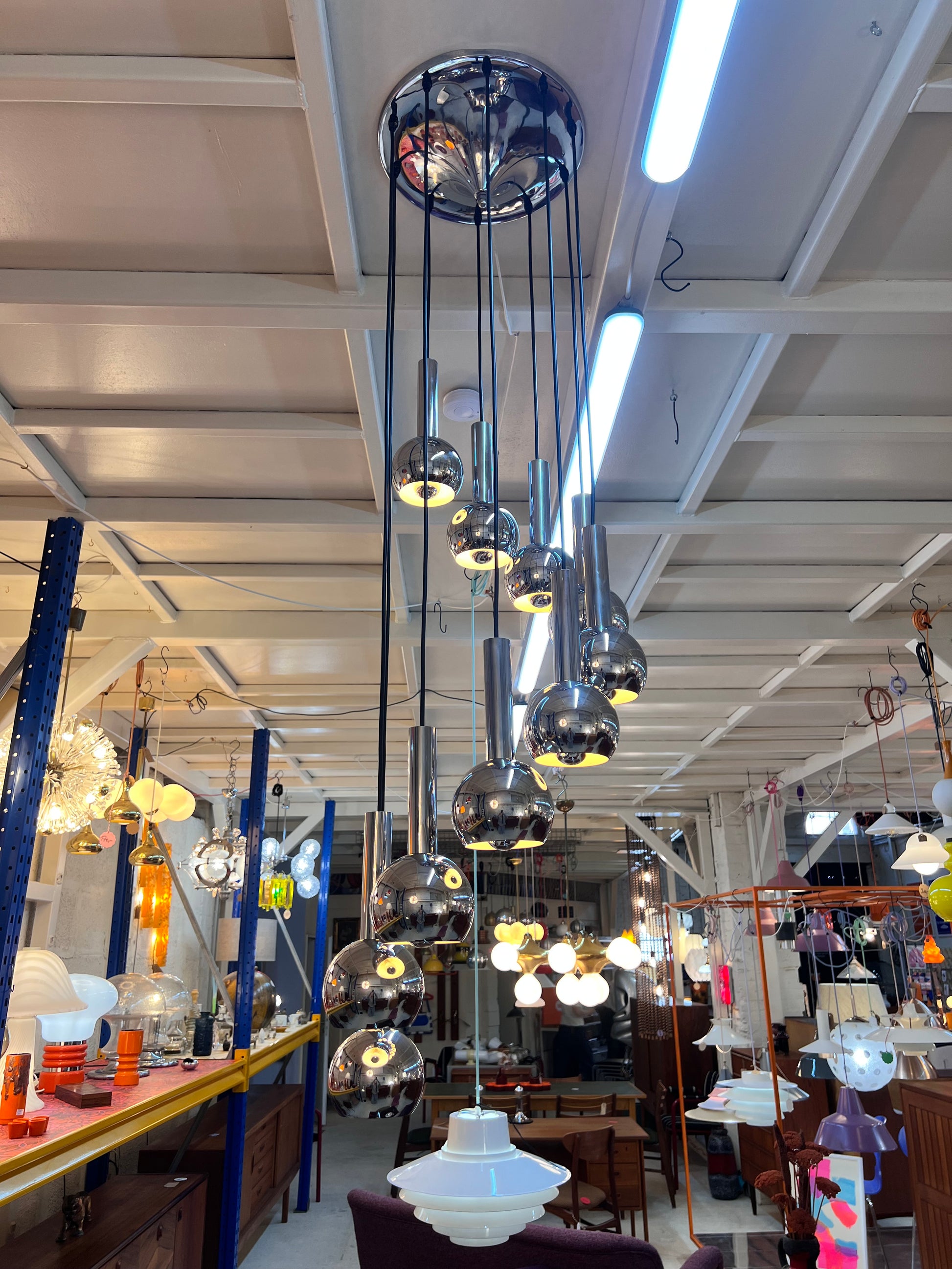 Kaskadenlampe 10-flammig Chrom von STAFF