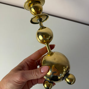 Set: 2x Kugel Kerzenständer Messing aus Dänemark