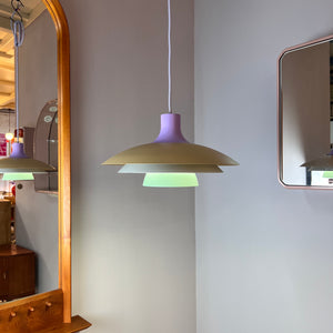 Lamellenlampe neu lackiert lila mint