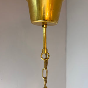 Hängelampe Glas Messing von Carl Fagerlund für Orrefors