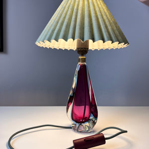 Tischlampe lila blau Muranoglas
