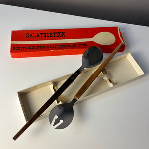 Salatbesteck Teak Edelstahl in Originalverpackung