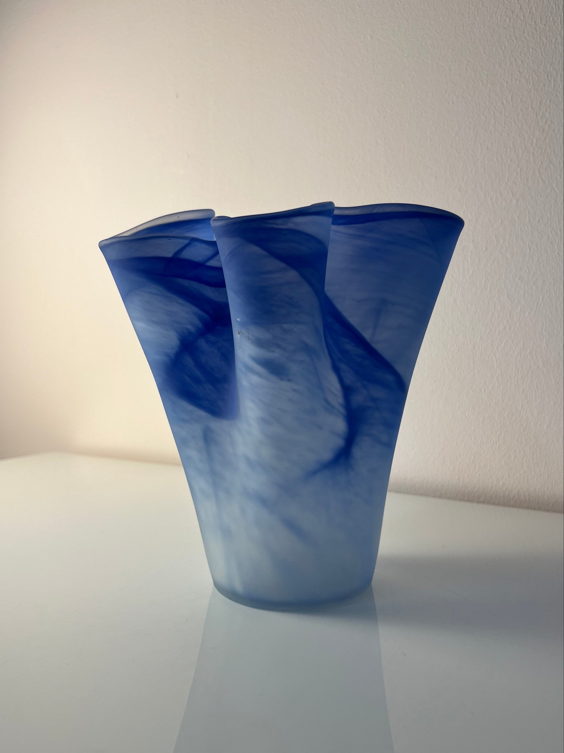 Vase Fazoletto blau Glas von Aida