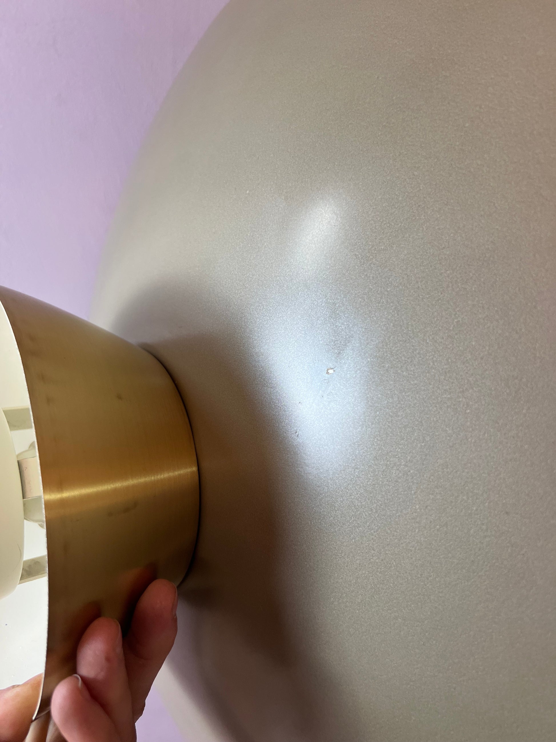 Lamellenlampe creme Messing