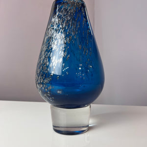 Vase blau Glas von von Heinrich Löffelhardt für Schott Zwiesel