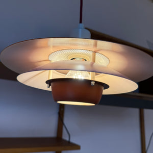 Lamellenlampe neu lackiert orange lila aus Dänemark