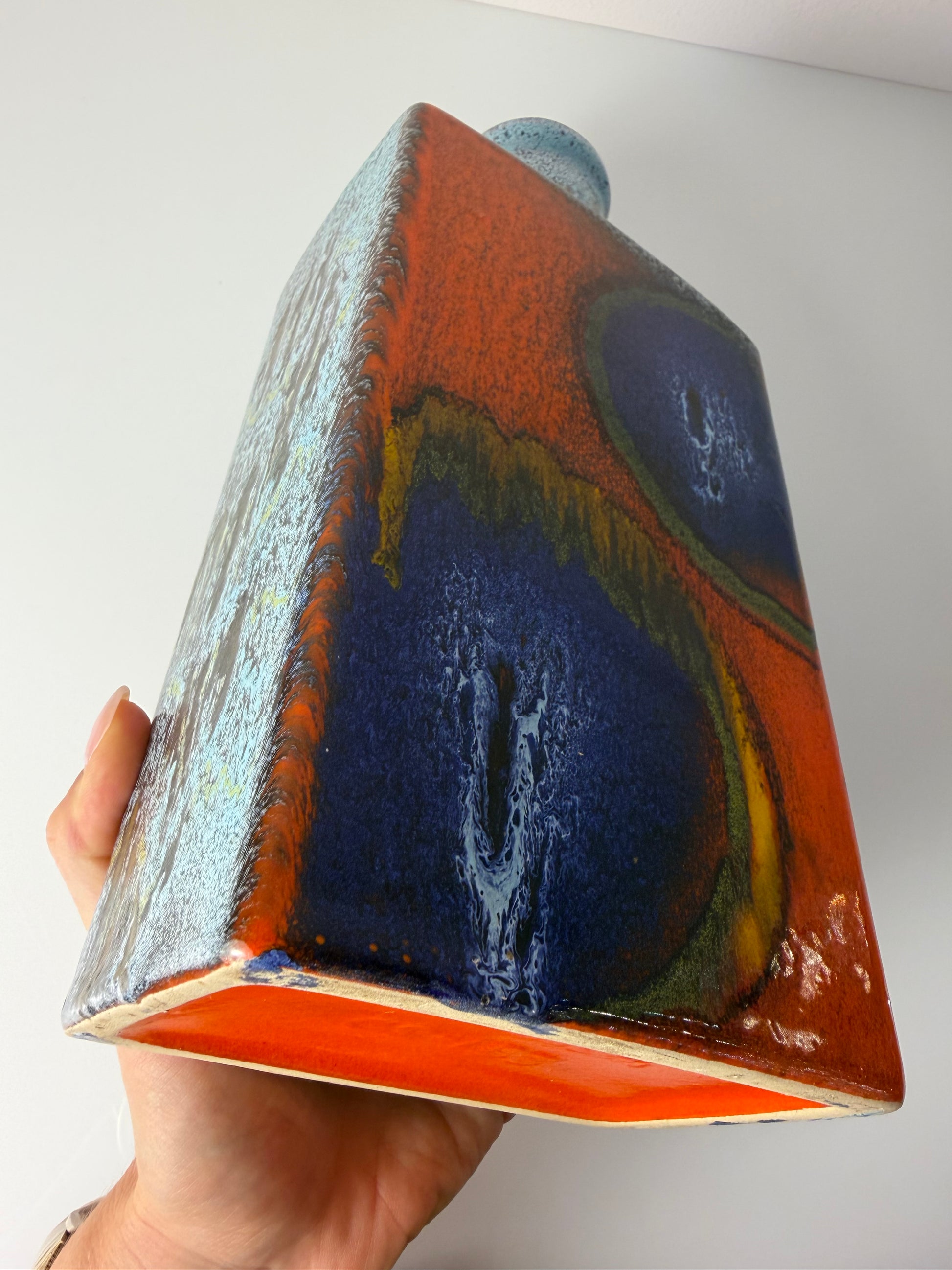 Vase 281-30 Fat Lava blau rot von on Scheurich West Germany