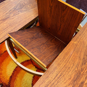 Runder Esstisch Teak mit Butterfly Auszug