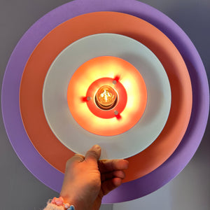 Lamellenlampe neu lackiert flieder peach pink aus Dänemark