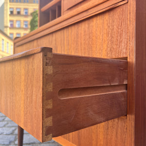 Bücherregal Teak mit Sekretär & Ausziehplatte aus Dänemark