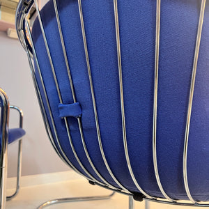 Freischwinger Chrom blau von Gastone Rinaldi für Alma