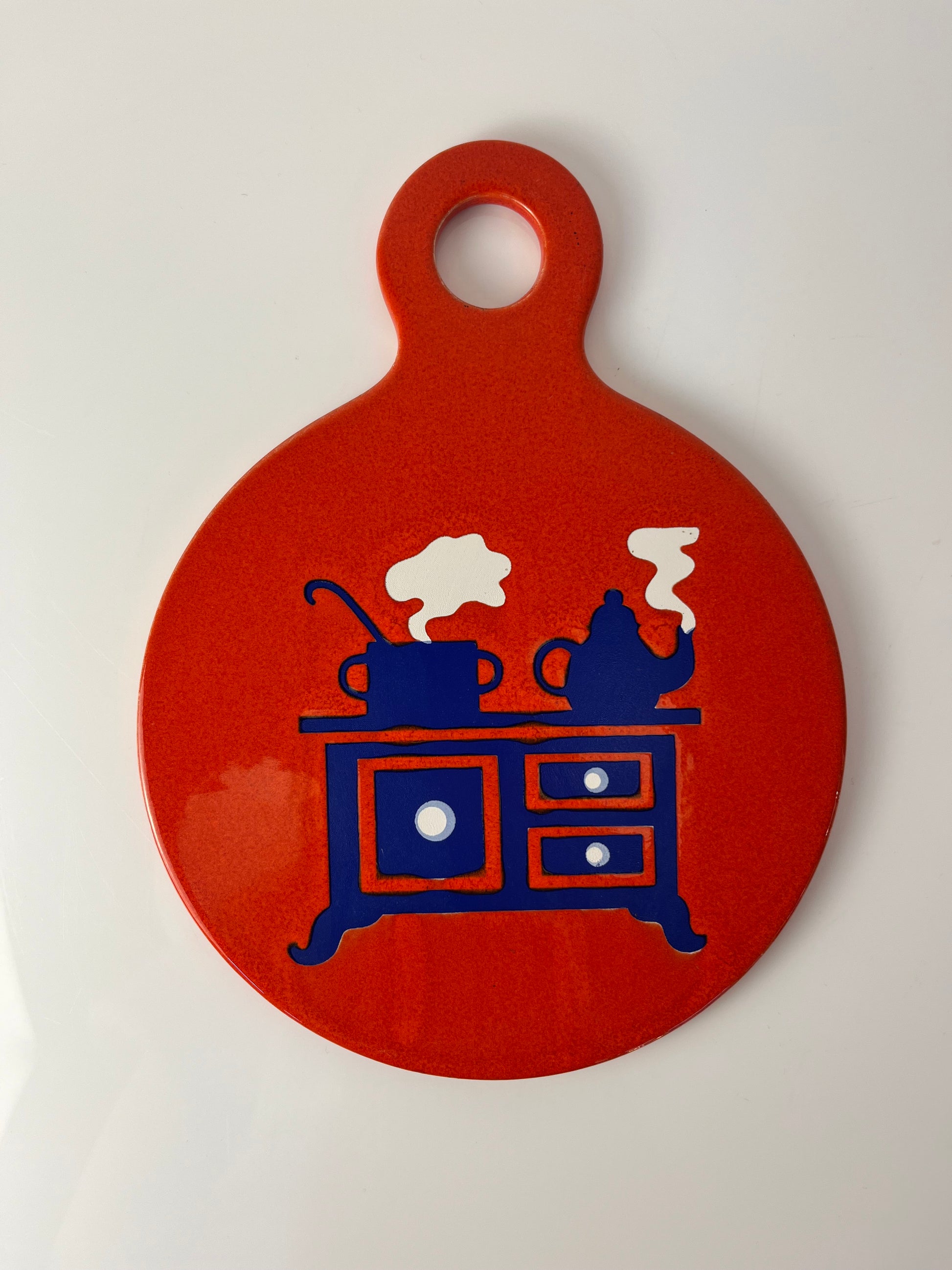 Wanddeko blau rot mit Küchenmotif von Wächtersbach