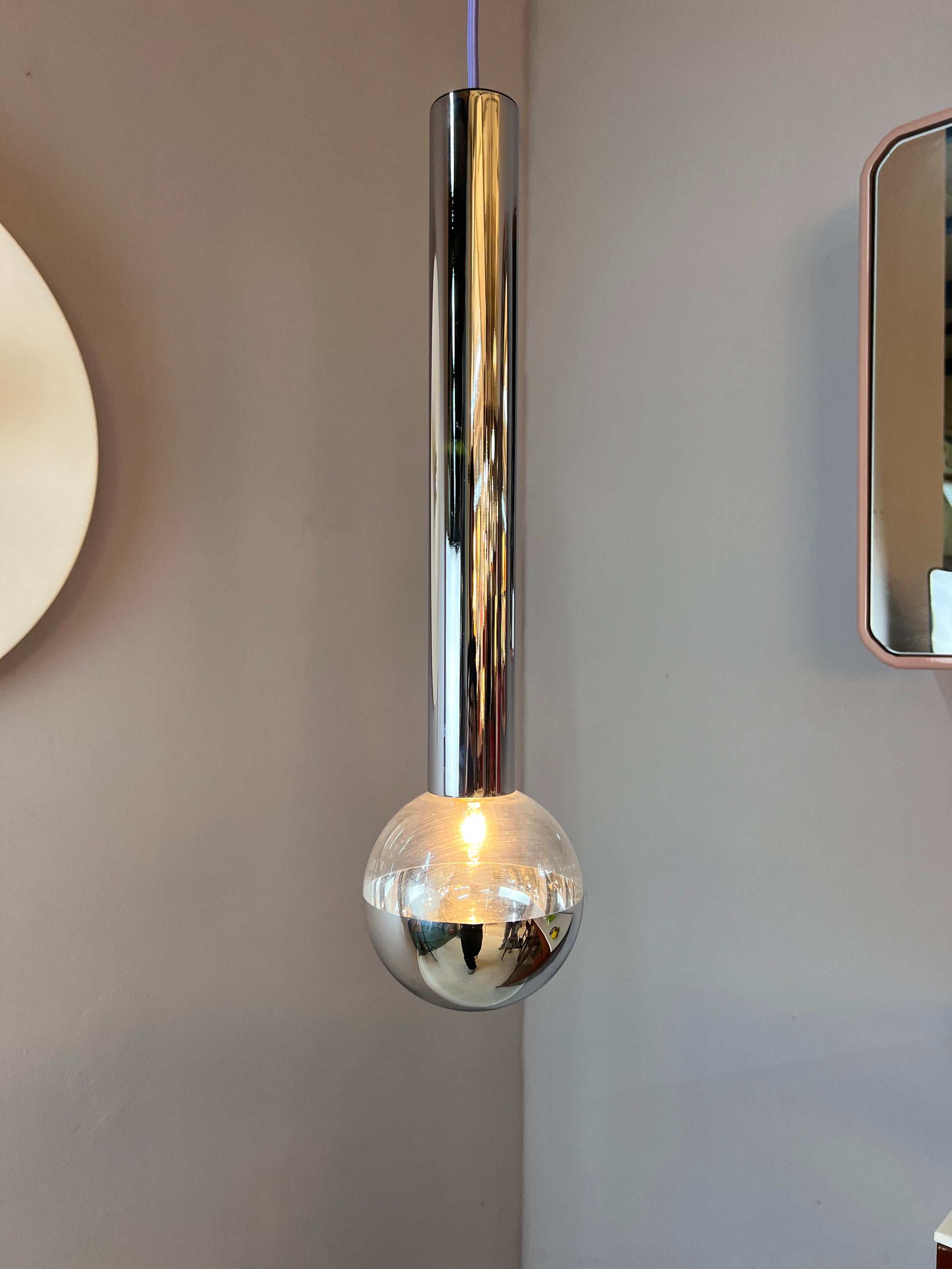 Hängelampe Big Globe Chrom 49 cm von Motoko Ishii für STAFF