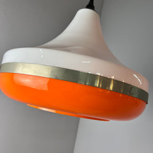 Hängelampe weiß orange Kunststoff aus Dänemark