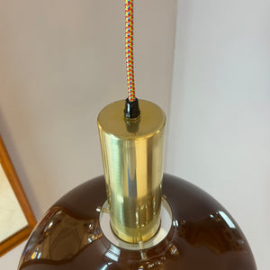 Hängelampe braun Messing aus Dänemark